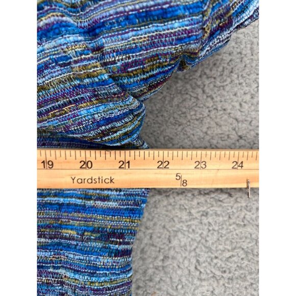 Coldwater Creek Blazer Jacket Women's Size PL Blue Striped Tweed Texture - Picture 6 of 11